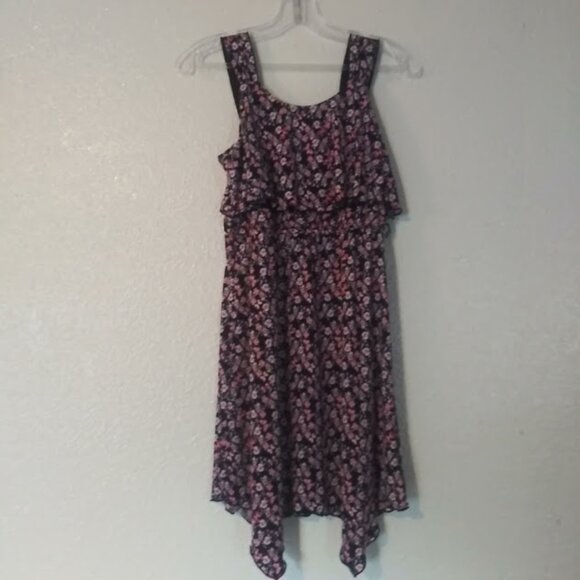 Three Pink Hearts girls size 14 navy blue multicolored floral dress - Picture 1 of 15